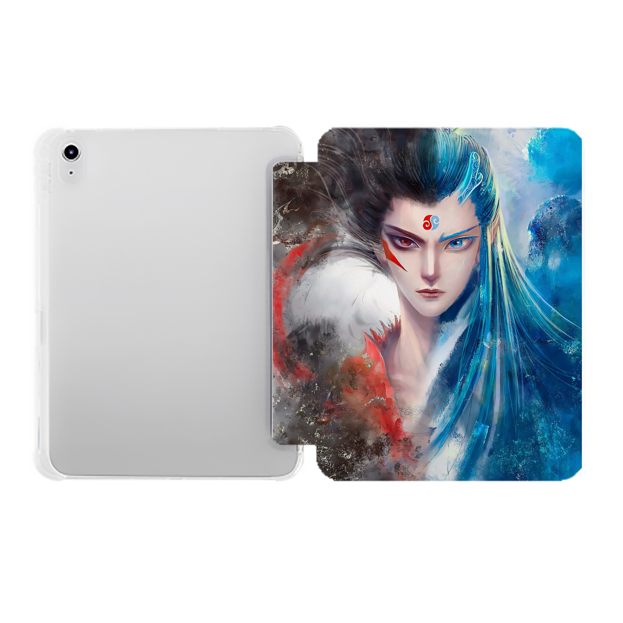 （画像用） Ne Zha 2 ナタ 魔童の大暴れ IPad ケース ペン収納付き 三つ折りスタンド PUレザー×シリコン 対応機種9.5/10.5/10.9インチ